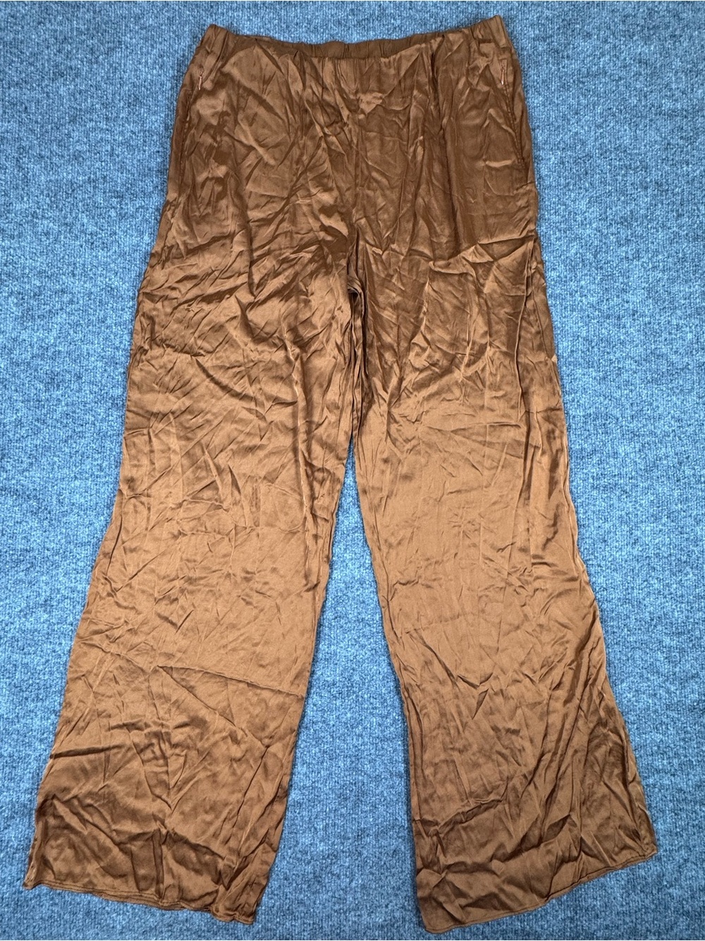 Good American Brown Wide-Leg Dress Pants